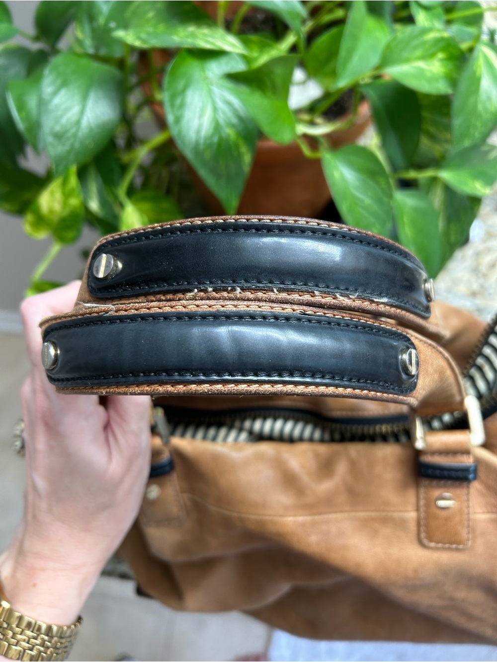 L.A.M.B Genuine Leather Brown Shoulder Bag - Picture 13 of 14